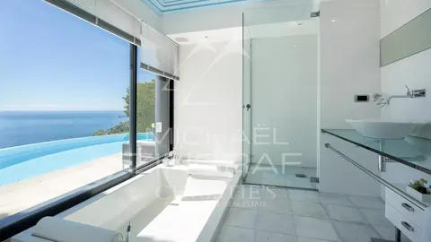 Contemporary Villa overflow swimming pool sea view between Monaco and Saint-Jean Cap Ferrat, 4 bedrooms in Eze deal rental For Super Rich
