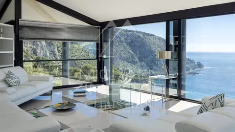 Contemporary Villa overflow swimming pool sea view between Monaco and Saint-Jean Cap Ferrat, 4 bedrooms in Eze value rental For Super Rich