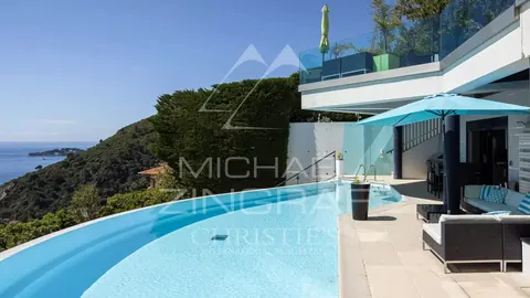 Contemporary Villa overflow swimming pool sea view between Monaco and Saint-Jean Cap Ferrat, 4 bedrooms in Eze photos rental For Super Rich
