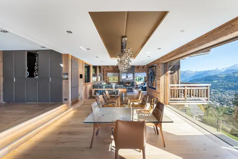 Luxury Chalet indoor swimming pool,  Panoramic mountain view, 6 bedrooms in Megève PM1-410 for sale For Super Rich