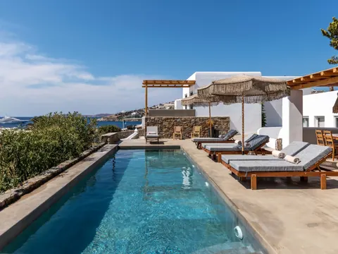 Luxury Villa Sea View, jacuzzi, swimming pool, and a beautifully landscaped garden, 7 bedrooms in Mykonos
