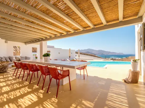 Luxury Villa Sea View, 500 meters from Ftelia Beach, 8 bedrooms in Mykonos real estate for sale For Super Rich