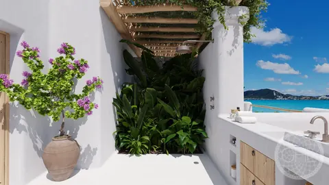 Luxury Villa Beach Front with direct access to the golden sands, 7 bedrooms in Santa Eulalia Ibiza ultra luxury for sale For Super Rich