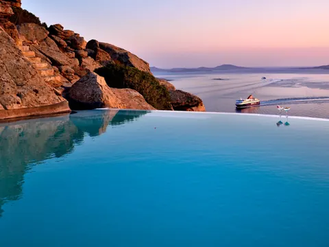 Mykonian style Villa Panoramic View, 800 meters from the Port, 10 bedrooms in Mykonos photos for sale For Super Rich