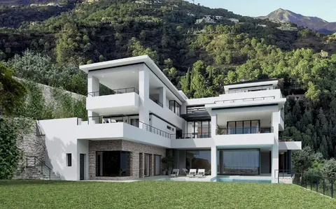 Design Villa top of a hill in the Alcuzcuz Nature Reserve heated infinity pool, 12 bedrooms in Benahavis - Marbella ads for sale For Super Rich