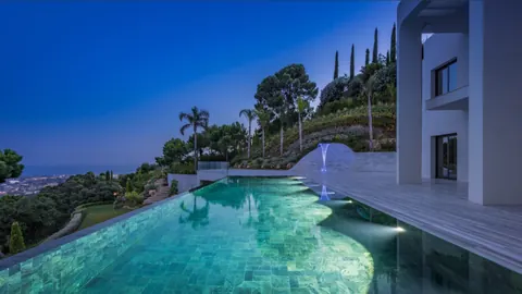 Architectural Villa spacious infinity pool Unique view, 11 bedrooms in La Zagaleta - Benahavis - Marbella available for sale For Super Rich