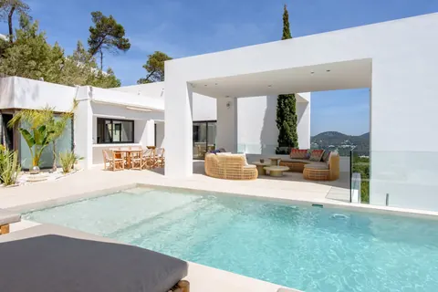 Modern Villa Ocean views minutes from the only golf course, 7 bedrooms in Santa Eulalia - Ibiza B45100L for sale For Super Rich