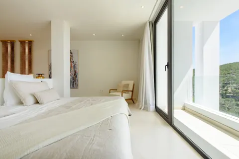 Modern Villa Ocean views minutes from the only golf course, 7 bedrooms in Santa Eulalia - Ibiza real estate for sale For Super Rich