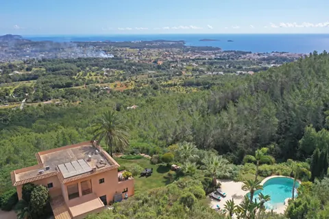 Mediterranean Colonial Villa Panoramic views of the sea & mountain chlorine pool and pond, 7 bedrooms in Santa Eulalia - Ibiza
