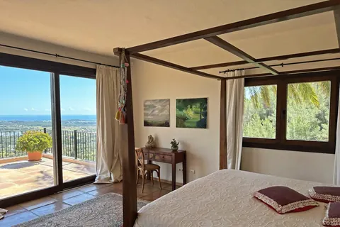 Mediterranean Colonial Villa Panoramic views of the sea & mountain chlorine pool and pond, 7 bedrooms in Santa Eulalia - Ibiza value for sale For Super Rich