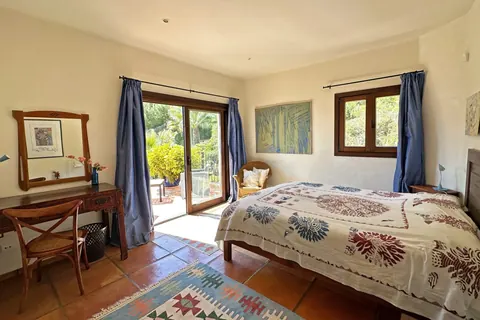 Mediterranean Colonial Villa Panoramic views of the sea & mountain chlorine pool and pond, 7 bedrooms in Santa Eulalia - Ibiza real estate for sale For Super Rich