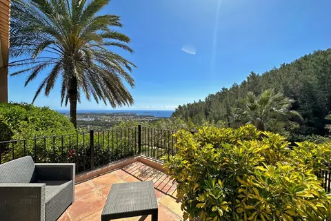 Mediterranean Colonial Villa Panoramic views of the sea & mountain chlorine pool and pond, 7 bedrooms in Santa Eulalia - Ibiza ads for sale For Super Rich