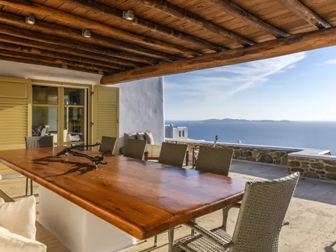 Mykonian style Villa Panoramic View, 800 meters from the Port, 10 bedrooms in Mykonos real estate for sale For Super Rich