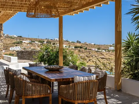 Design Villa Panoramic View over Paraga, Platis Yialos, and Paradise beaches., 5 bedrooms in Mykonos 958835 for sale For Super Rich