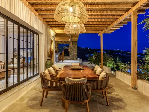 Design Villa Panoramic View over Paraga, Platis Yialos, and Paradise beaches., 5 bedrooms in Mykonos ultra luxury for sale For Super Rich