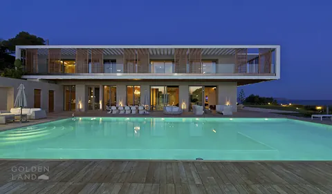 Architectural Villa Private Beach in Agia Marina Sew view & Tennis court, 4 bedrooms in Athens available for sale For Super Rich