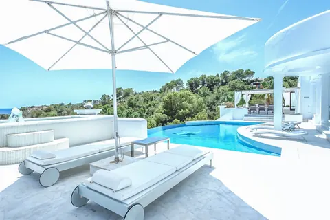 Modern Minimalist Villa Sea View most exclusive Bay on the island, 5 bedrooms in San José - Ibiza B95218L for sale For Super Rich