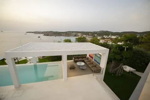 Architectural Villa first line descent to the sea, 6 bedrooms in Cala Tarida - Ibiza deal for sale For Super Rich