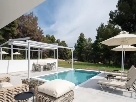 Modern Villa Panoramic View of sea and the forest, 4 bedrooms in Halkidiki search for sale For Super Rich