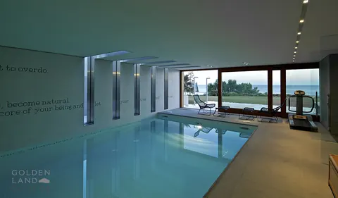 Architectural Villa Private Beach in Agia Marina Sew view & Tennis court, 4 bedrooms in Athens expensive for sale For Super Rich