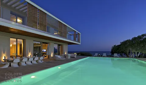 Architectural Villa Private Beach in Agia Marina Sew view & Tennis court, 4 bedrooms in Athens