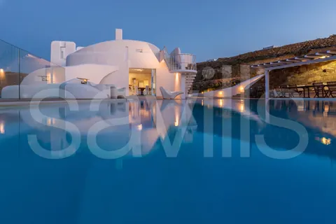 Luxury Villa Amazing views to the Aegean sea Pool & jacuzzi, 9 bedrooms in Mykonos best for sale For Super Rich