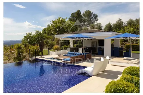 Architectural Villa Breathtaking panoramic views, hills and sunsets Tennis court, 7 bedrooms in Mougins - French Riviera expensive for sale For Super Rich