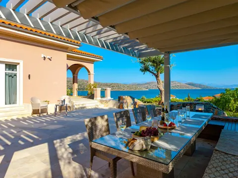 Premium Villa Panoramic View, 3-minute walk from the private beach, 6 bedrooms in Crete best for sale For Super Rich