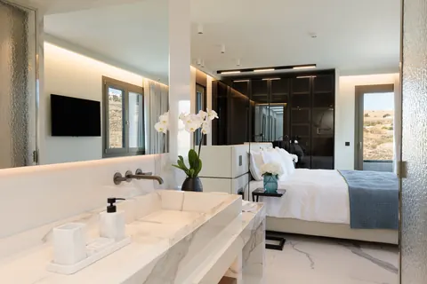 Luxury Villa Alegria Sea View with 120m2 Infinity pool, 7 bedrooms in Mykonos top for sale For Super Rich