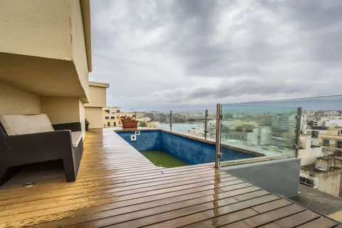 High-end Penthouse Panoramic View Top floor with private pool, 3 bedrooms in St Julians available for sale For Super Rich