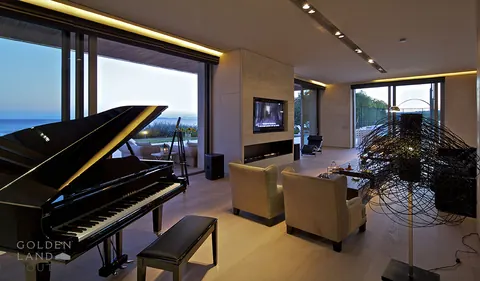 Architectural Villa Private Beach in Agia Marina Sew view & Tennis court, 4 bedrooms in Athens deal for sale For Super Rich