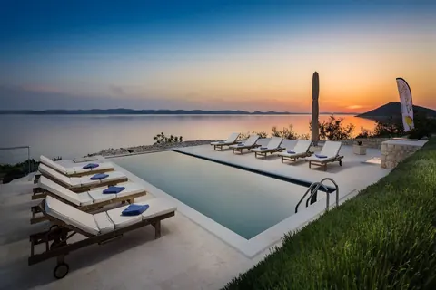 Luxury Villa first row to the sea on a small island waterfront, 5 bedrooms in Zadar search for sale For Super Rich