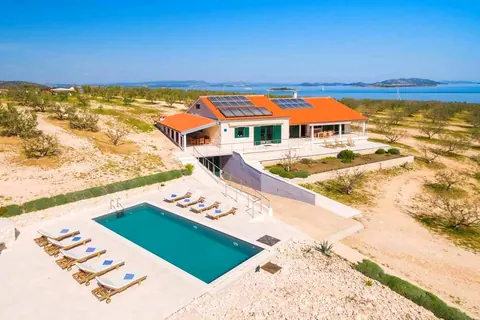 Luxury Villa first row to the sea on a small island waterfront, 5 bedrooms in Zadar property for sale For Super Rich
