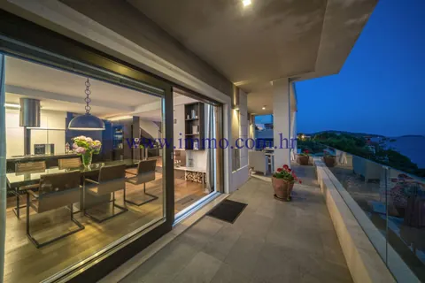 Luxury Villa Direct seafront terrace overlooking the sea, 5 bedrooms in Trogir expensive for sale For Super Rich