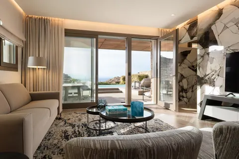 Luxury Villa Alegria Sea View with 120m2 Infinity pool, 7 bedrooms in Mykonos expensive for sale For Super Rich