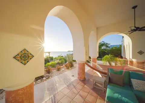 Moroccan Style House Beach Front Tropical landscaping, 7 bedrooms in Sapodilla Bay expensive for sale For Super Rich