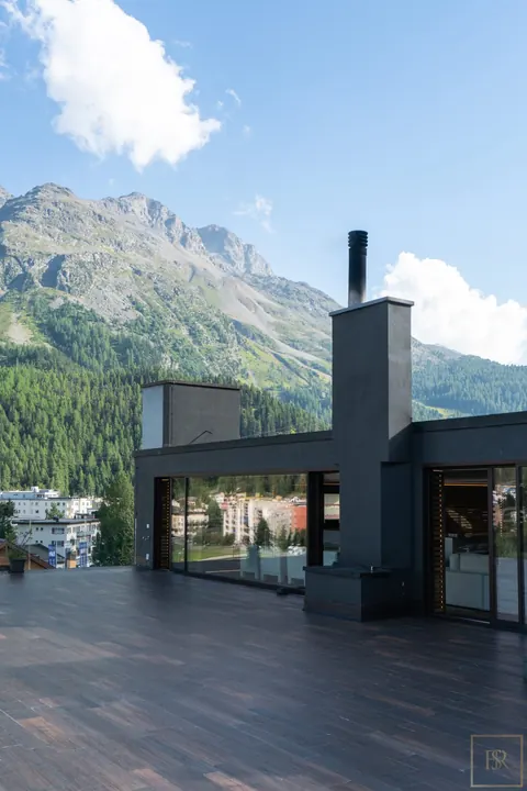 Luxury Penthouse Panoramic 200 sqm balcony and 360 degree view Outdoor jacuzzi & Spa, 4 bedrooms in St-Moritz image for sale For Super Rich Luxury Penthouse Panoramic 200 sqm balcony and 360 degree view Outdoor jacuzzi & Spa, 4 bedrooms in St-Moritz image for sale For Super Rich
