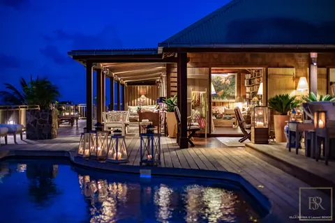 Luxury Villa White Nahma spectacular views of Petit and Grand Cul de Sac, 4 bedrooms in St Barth photos for sale For Super Rich