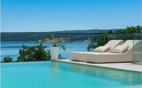 Luxury Villa Beach Front private pontoon for swimming, 5 bedrooms in Rabac Used for sale For Super Rich