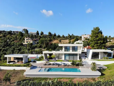 Modern Villa Panoramic View near Nikiti, 7 bedrooms in Halkidiki