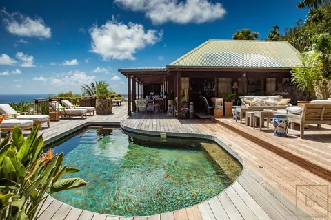 Luxury Villa White Nahma spectacular views of Petit and Grand Cul de Sac, 4 bedrooms in St Barth White Nahma for sale For Super Rich