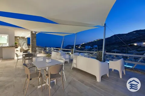 Premium Hotel Panoramic View communal swimming with pool bar, 19 bedrooms in Mykonos available for sale For Super Rich