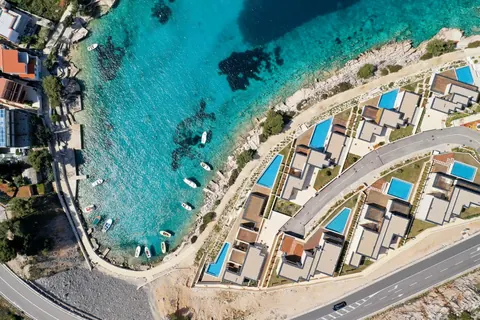 Modern Villa Beach Front direct access to the natural rocky beach, 4 bedrooms in Primosten search for sale For Super Rich