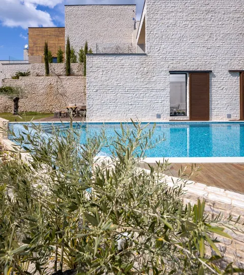 Modern Villa Beach Front direct access to the natural rocky beach, 4 bedrooms in Primosten best for sale For Super Rich