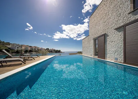 Modern Villa Beach Front direct access to the natural rocky beach, 4 bedrooms in Primosten ads for sale For Super Rich