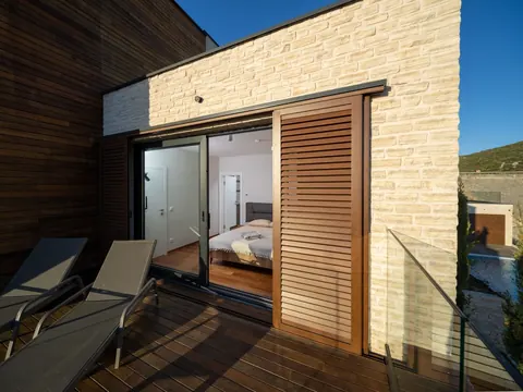 Modern Villa Beach Front direct access to the natural rocky beach, 4 bedrooms in Primosten image for sale For Super Rich