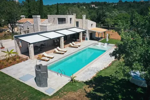 Country Villa Panoramic View near Old Town, 3 bedrooms in Corfu Used for sale For Super Rich