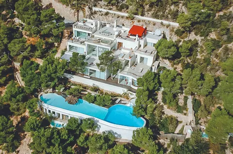 Modern Minimalist Villa 180º panoramic views Nice swimming pool, 8 bedrooms in San José - Ibiza available for sale For Super Rich