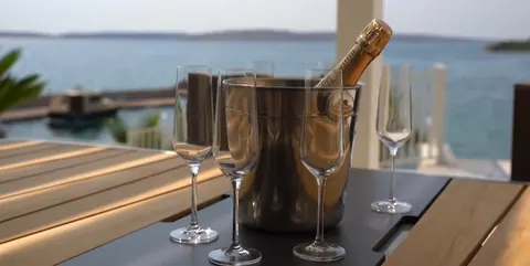 Modern Villa private mooring for a boat/yacht first row to the sea, 4 bedrooms in Zadar best for sale For Super Rich