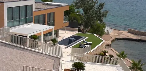 Modern Villa private mooring for a boat/yacht first row to the sea, 4 bedrooms in Zadar New for sale For Super Rich